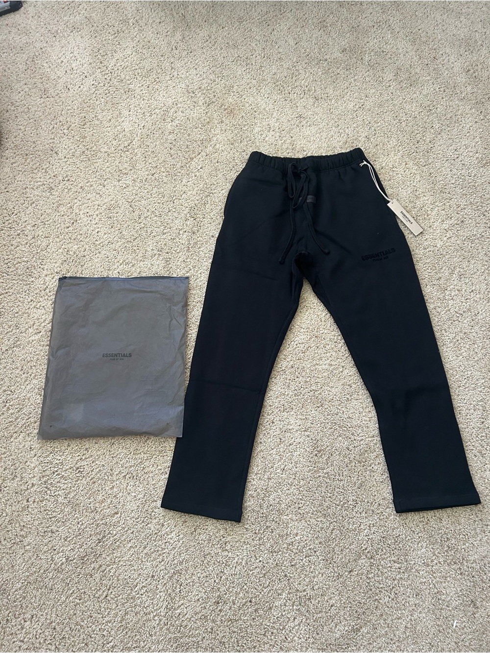 Essentials Black Elastic Waist Sweatpants